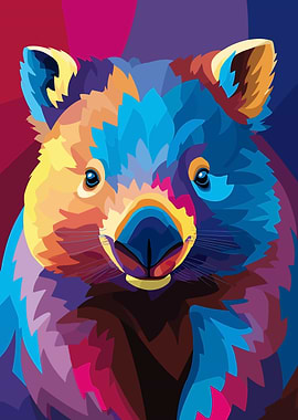 Colorful Wombat Portrait
