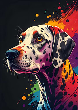 Colorful Dalmatian Portrait