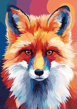 Colorful Fox Portrait