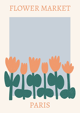 Flower Market Paris Minimalist Art