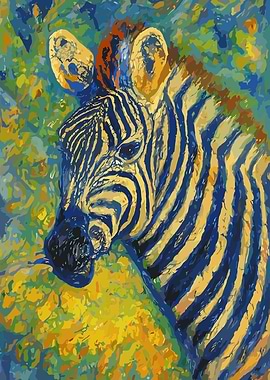 Abstract Zebra Portrait Painting