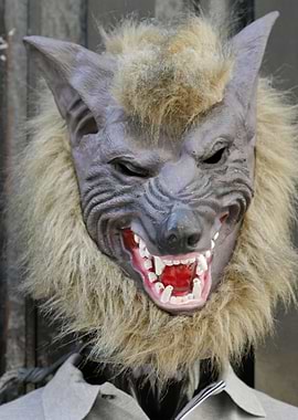 Werewolf Mask with Furry Mane