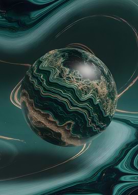 Abstract Sphere with Swirling Patterns