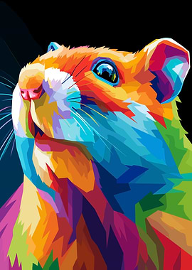 Colorful Groundhog Pop Art Portrait