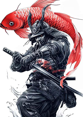 Samurai Warrior Koi Fish