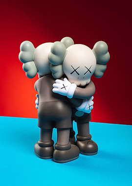 kaws figures hugging