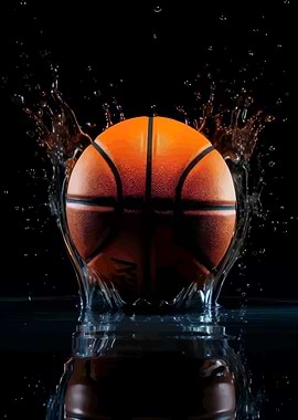 Basketball Splashing in Water
