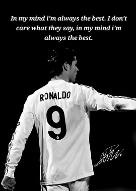 Cristiano Ronaldo Black and White Portrait