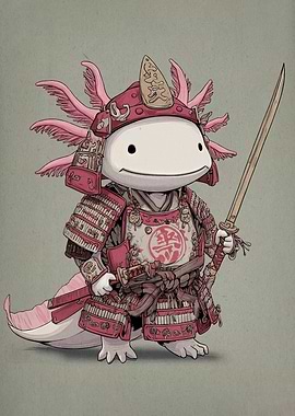 Axolotl Samurai Warrior