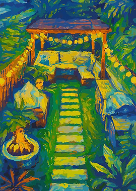 Vibrant Garden Retreat Painting