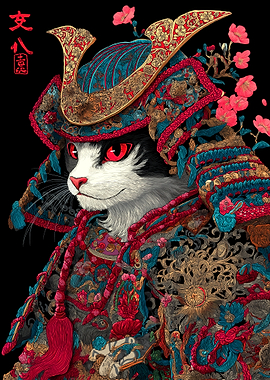 Samurai Cat Portrait