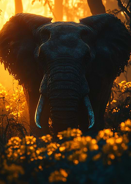 Elephant in Golden Light