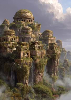 Ancient Cliffside Temple Ruins