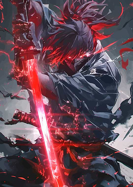 Red Sword Anime Warrior