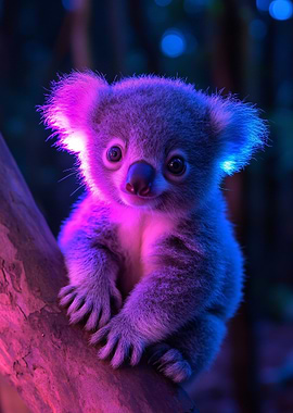 Neon Koala Portrait