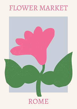Flower Market Rome Minimalist Art