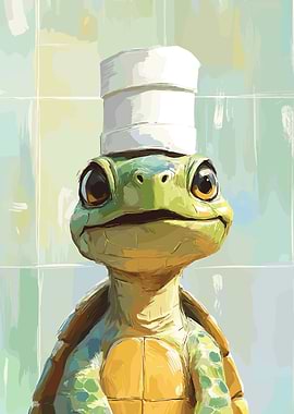 Chef Turtle Illustration