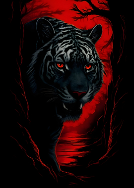 White Tiger with Red Eyes