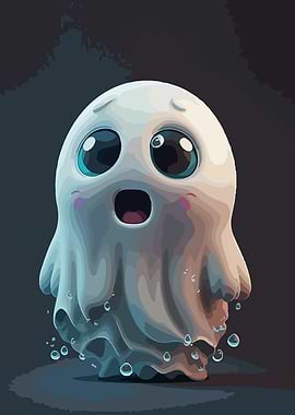 Cute Ghost with Big Eyes