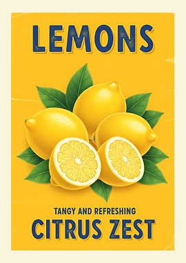 Lemons Citrus Zest Poster