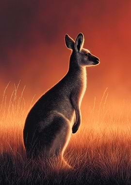 Kangaroo in Golden Light