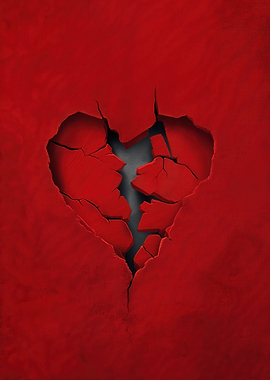 Red Broken Heart