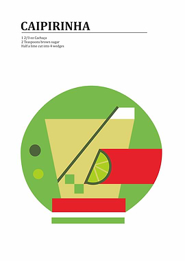 Caipirinha Cocktail Recipe Illustration