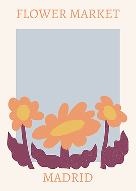 Flower Market Madrid Minimalist Art