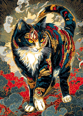 Colorful Cat Illustration