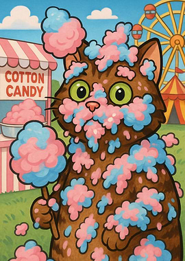 Cat in Cotton Candy
