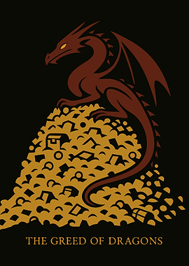 Dragon on Treasure Pile Illustration