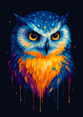 Colorful Owl Portrait