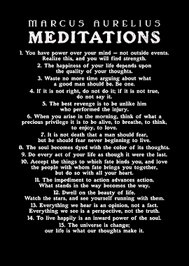 Marcus Aurelius Meditations Quotes Poster