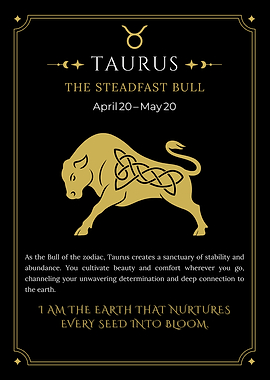Taurus Zodiac Bull Star Sign Steadfast Constellation Stability Abundance