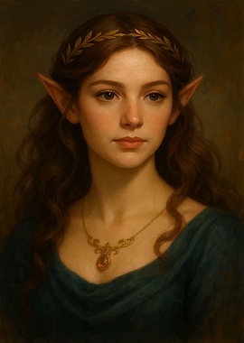 Elf Portrait with Laurel Wreath