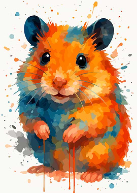 Watercolor Hamster