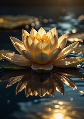 Golden Lotus Reflection