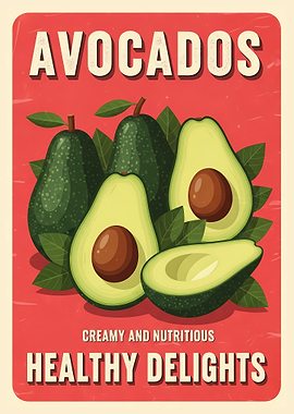 Avocados Healthy Delights Poster