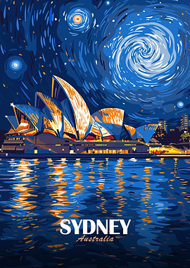 Sydney Opera House Night Art