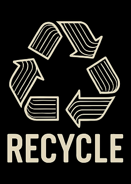 Recycle Symbol on Black Background