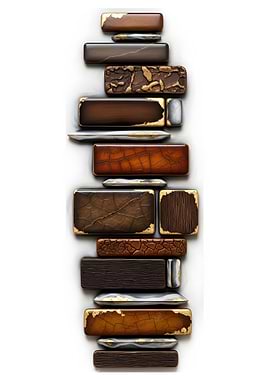 Stacked Rectangular Stones with Gold Accents