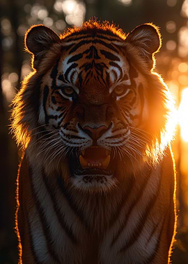 Tiger Portrait in Golden Light