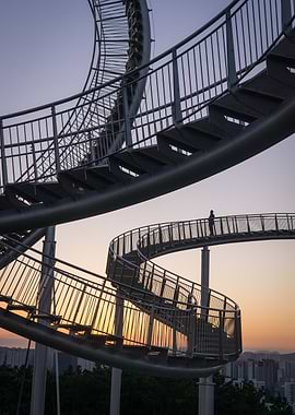 Pohang Space Walk (South Korea) at sunset