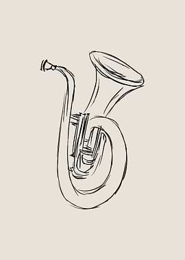 Tuba Line Art
