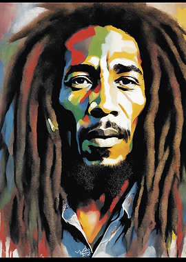 Bob Marley Portrait Colorful