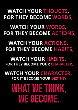 Inspirational Quote: Thoughts Become Destiny