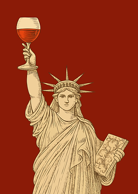 Statue of Liberty with Wine Glass