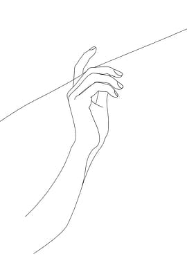 Minimalist Hand Line Art