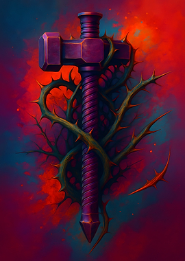 Hammer and Thorns Abstract Art