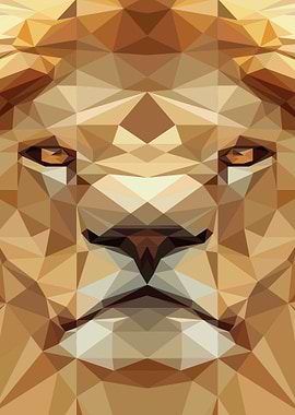 Geometric Lion Portrait